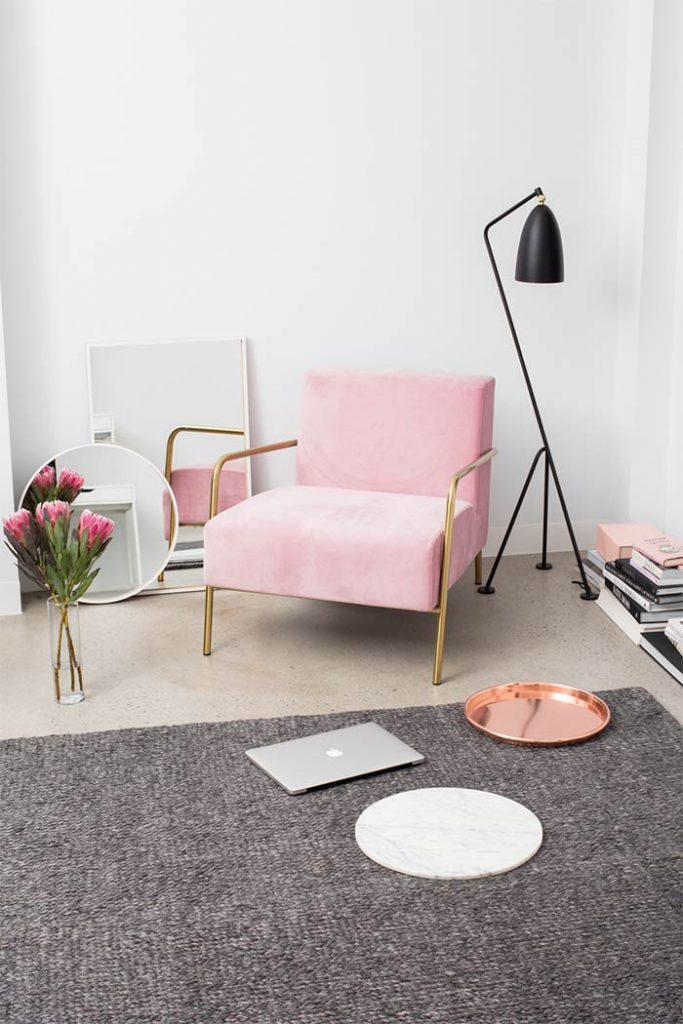 Zacht roze interieur