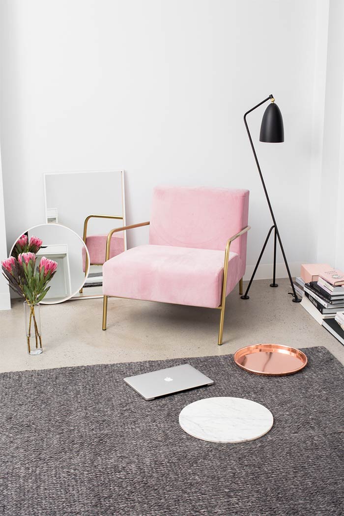 Zacht roze interieur