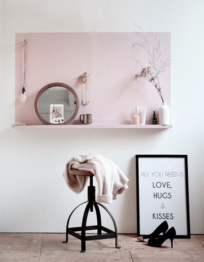 Zacht roze interieur