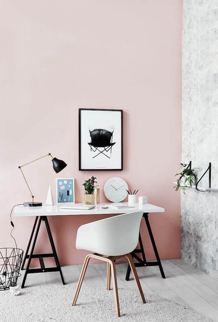 Zacht roze interieur