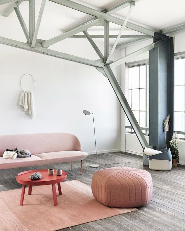 Zacht roze interieur