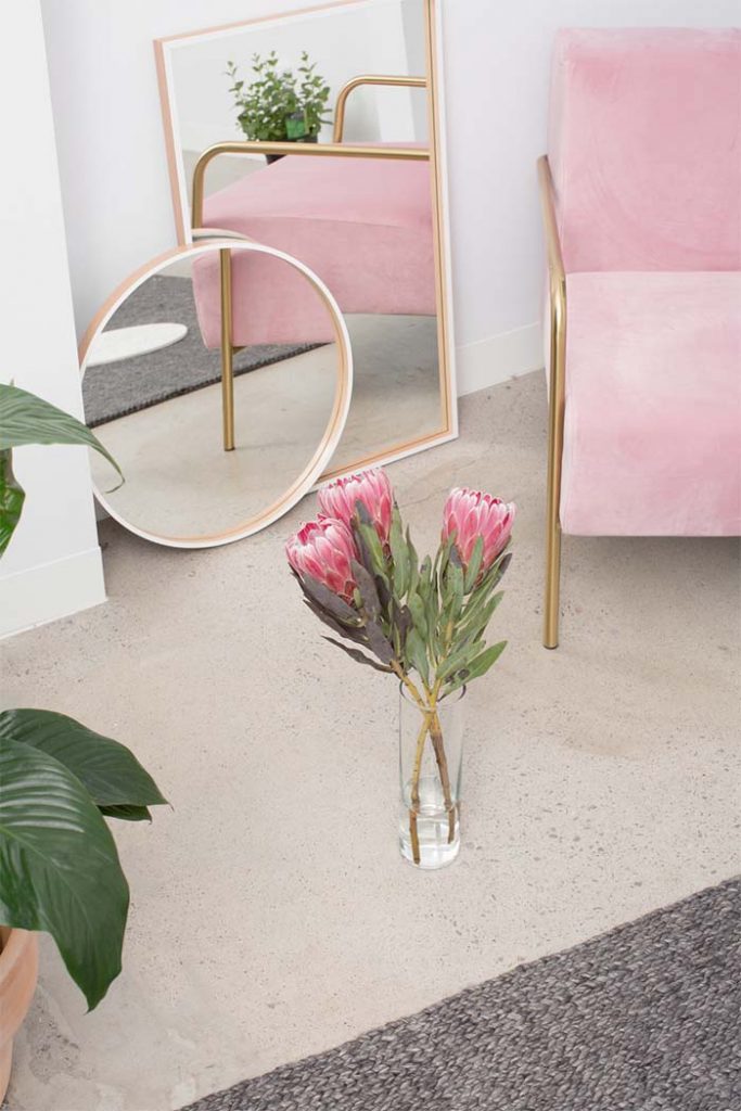 Zacht roze interieur