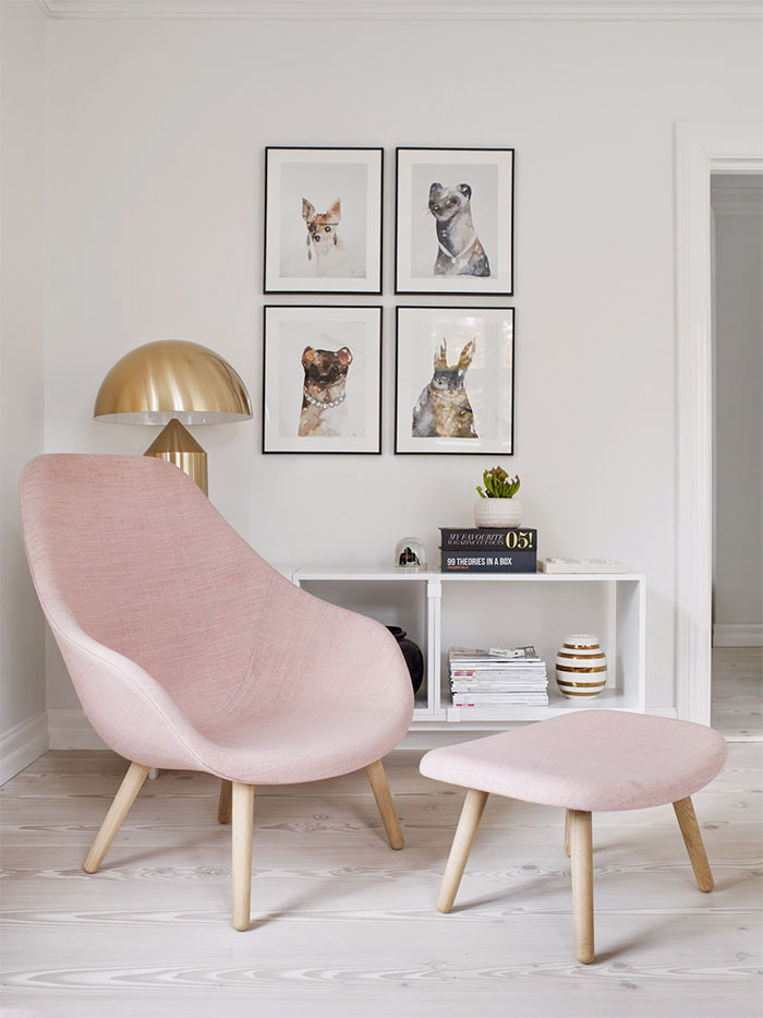 Zacht roze interieur